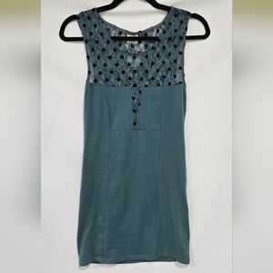 Intimately Free People women XS teal Blue bodycon mini dress, sleeveless, lace